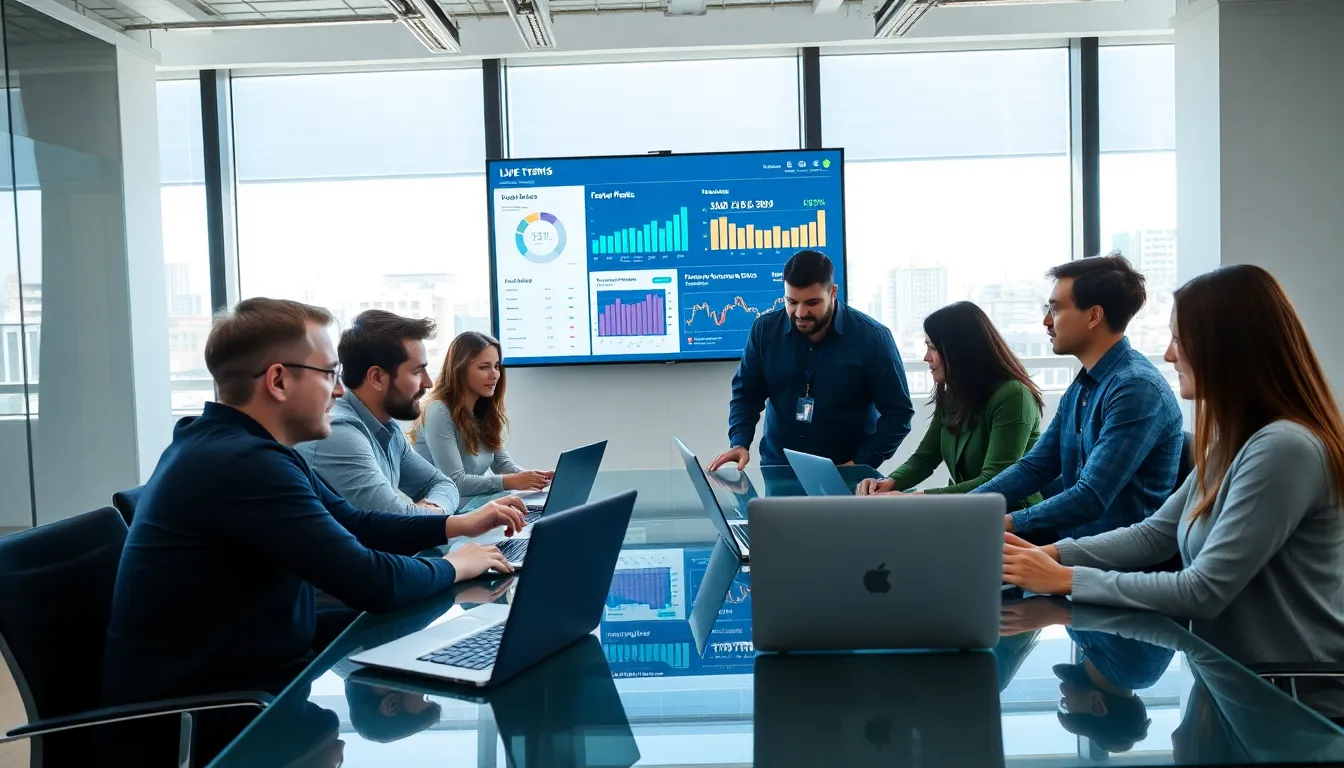 diverse team discussing continuous testing in a modern office.